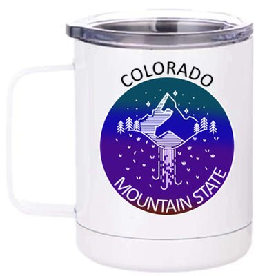 Colorful Colorado Mountain State Logo 12 oz Stainless Steel Tumbler Cup