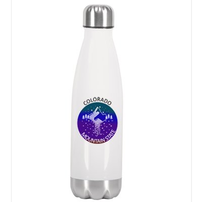 Colorful Colorado Mountain State Logo Stainless Steel Insulated Water Bottle