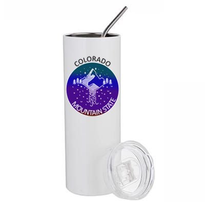 Colorful Colorado Mountain State Logo Stainless Steel Tumbler