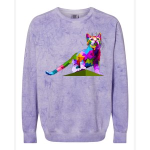 Colorful Curious Kitten Colorblast Crewneck Sweatshirt