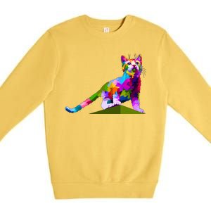 Colorful Curious Kitten Premium Crewneck Sweatshirt