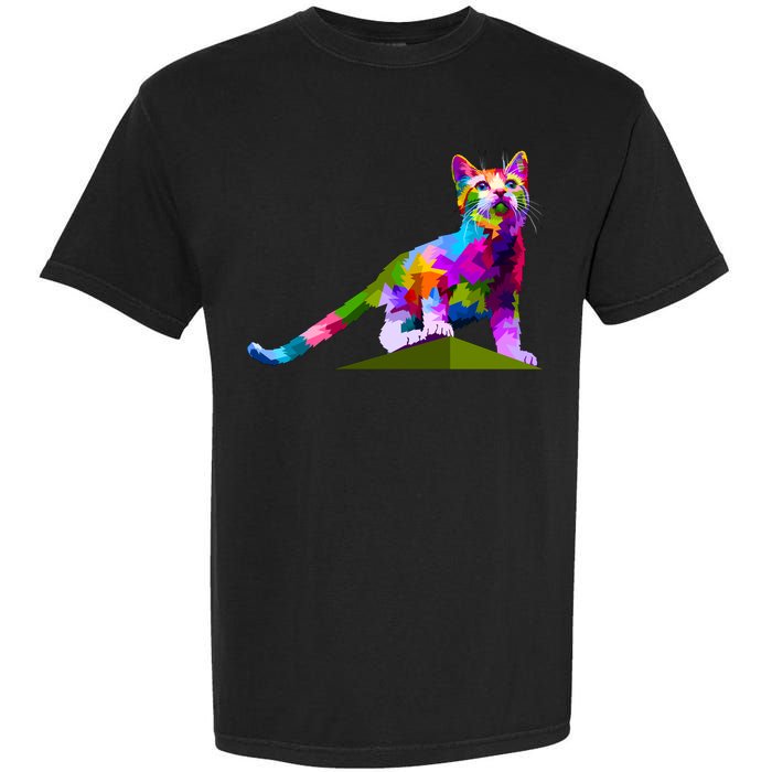 Colorful Curious Kitten Garment-Dyed Heavyweight T-Shirt