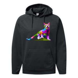 Colorful Curious Kitten Performance Fleece Hoodie