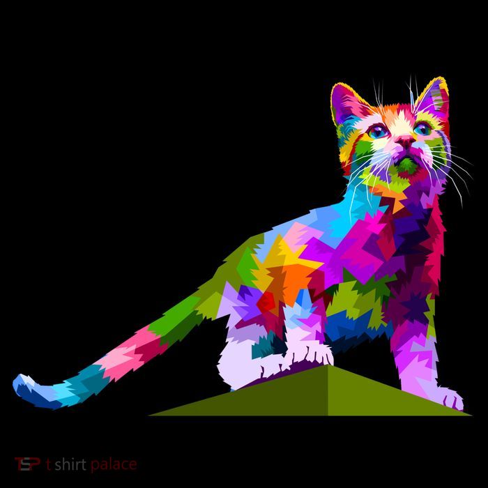 Colorful Curious Kitten Performance Shirt