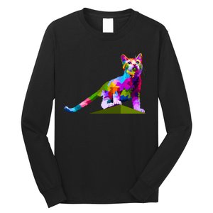 Colorful Curious Kitten Long Sleeve Shirt