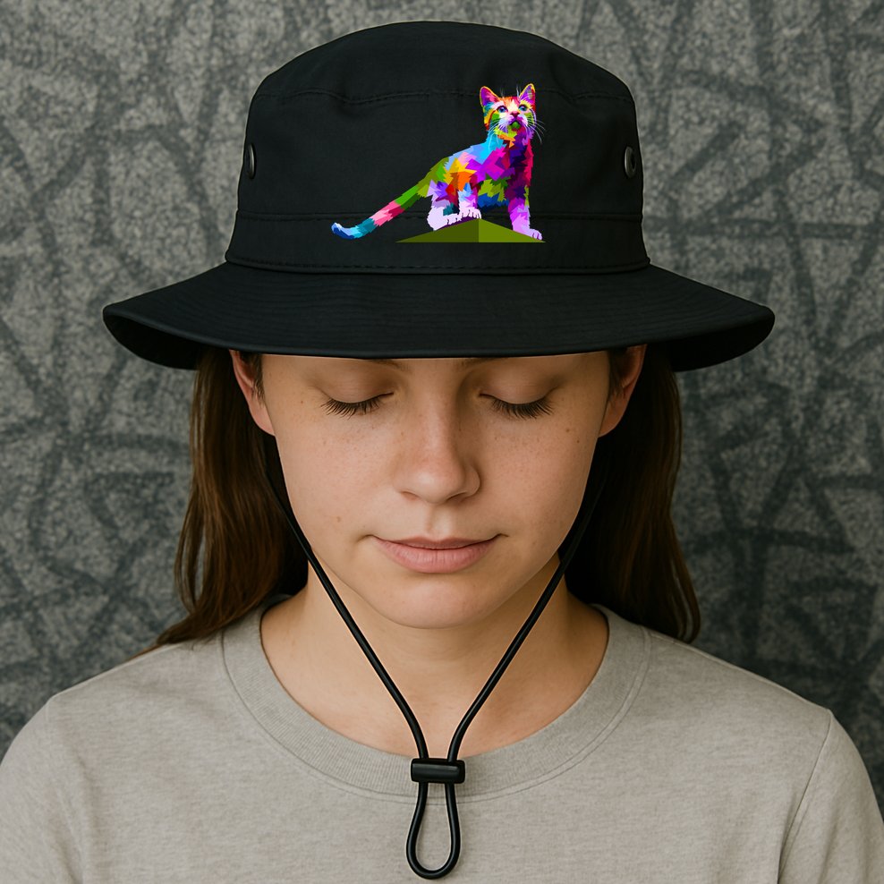 Colorful Curious Kitten Bucket Hat