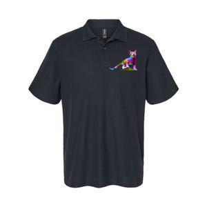 Colorful Curious Kitten Softstyle Adult Sport Polo