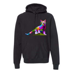 Colorful Curious Kitten Premium Hoodie