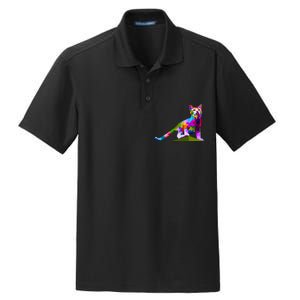 Colorful Curious Kitten Dry Zone Grid Polo