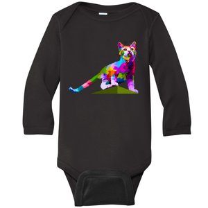 Colorful Curious Kitten Baby Long Sleeve Bodysuit