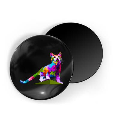 Colorful Curious Kitten Magnet