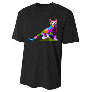 Colorful Curious Kitten Performance Sprint T-Shirt