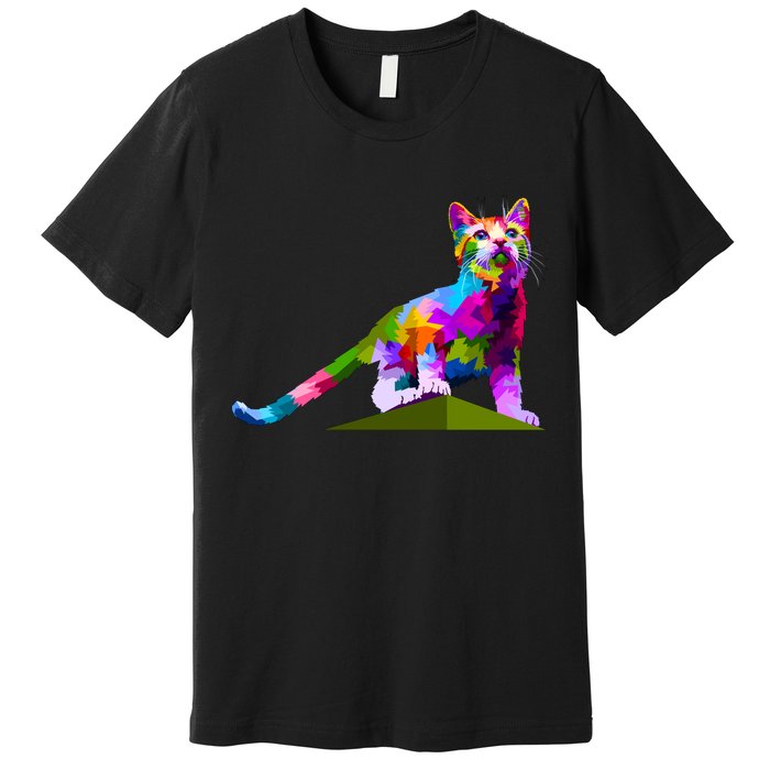 Colorful Curious Kitten Premium T-Shirt