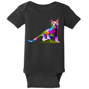 Colorful Curious Kitten Baby Bodysuit