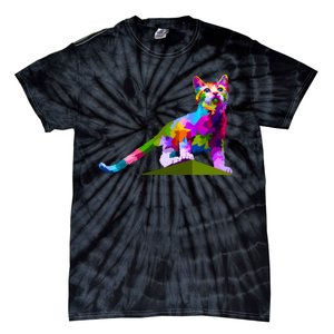 Colorful Curious Kitten Tie-Dye T-Shirt