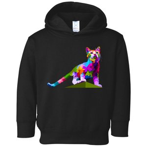 Colorful Curious Kitten Toddler Hoodie