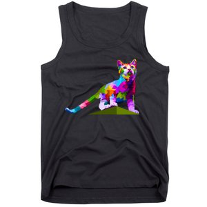 Colorful Curious Kitten Tank Top