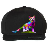 Colorful Curious Kitten Wool Snapback Cap