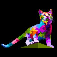 Colorful Curious Kitten Wool Snapback Cap