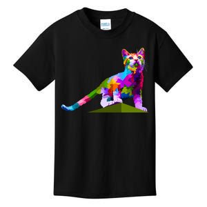 Colorful Curious Kitten Kids T-Shirt