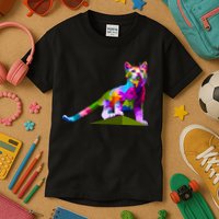 Colorful Curious Kitten Kids T-Shirt