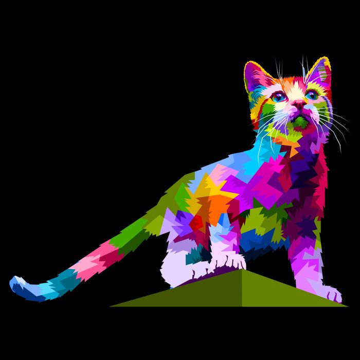 Colorful Curious Kitten Kids T-Shirt