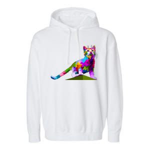 Colorful Curious Kitten Garment-Dyed Fleece Hoodie