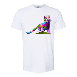 Colorful Curious Kitten Softstyle CVC T-Shirt