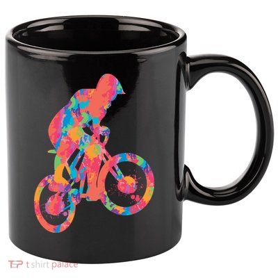 Colorful Cyclist 11oz C Handle Ceramic Mug