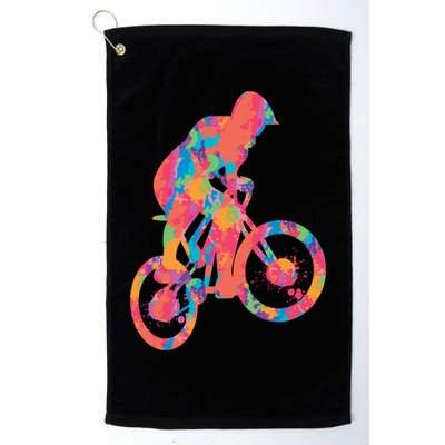 Colorful Cyclist Golf Towel