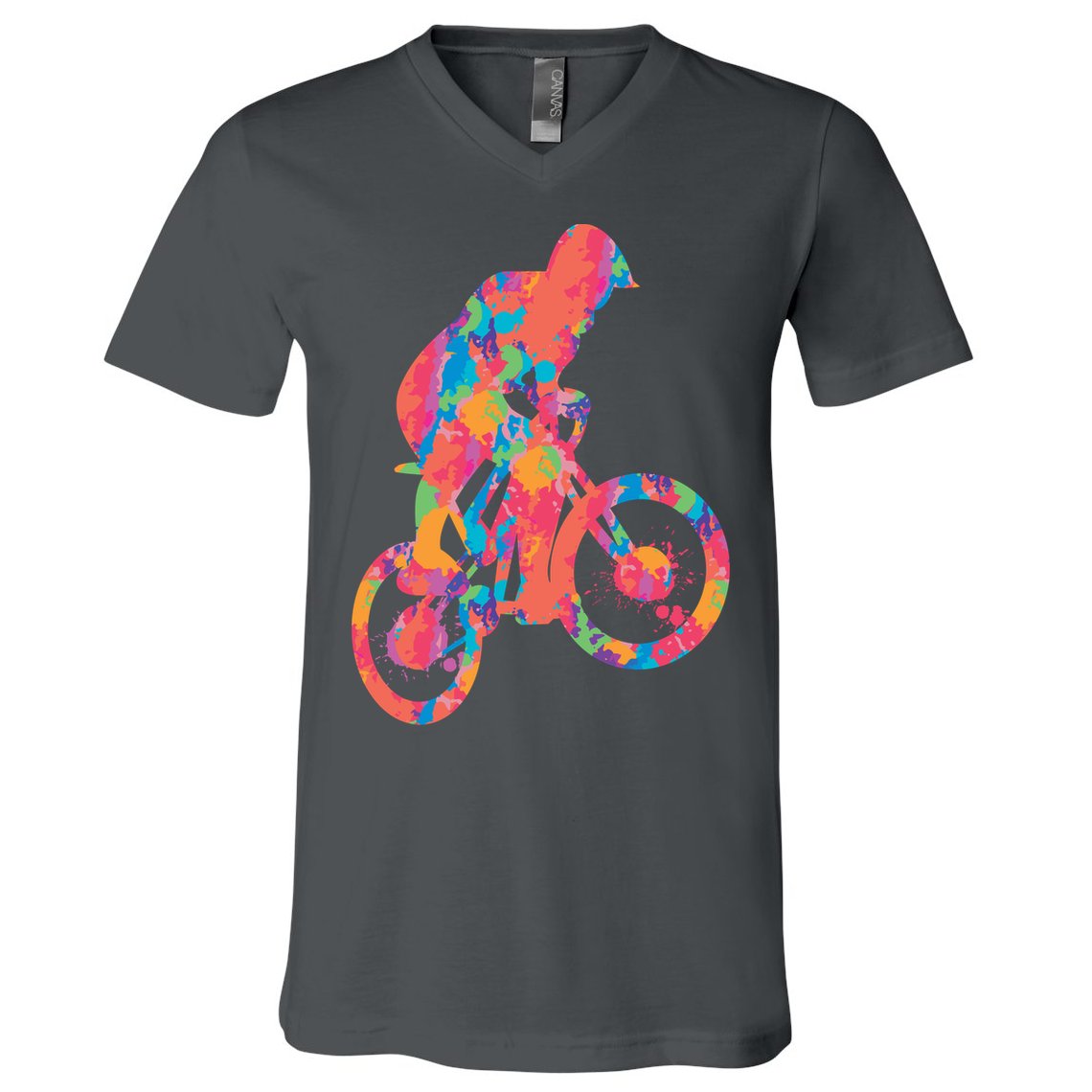 Colorful Cyclist V-Neck T-Shirt