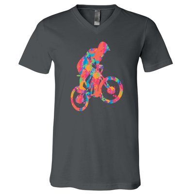 Colorful Cyclist V-Neck T-Shirt