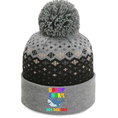 Colorful Daddy Shark Doo Doo Doo The Baniff Cuffed Pom Beanie