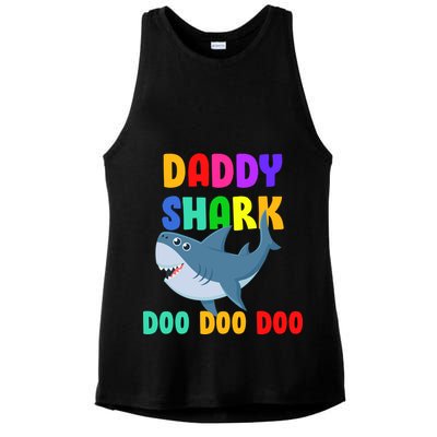 Colorful Daddy Shark Doo Doo Doo Ladies PosiCharge Tri-Blend Wicking Tank