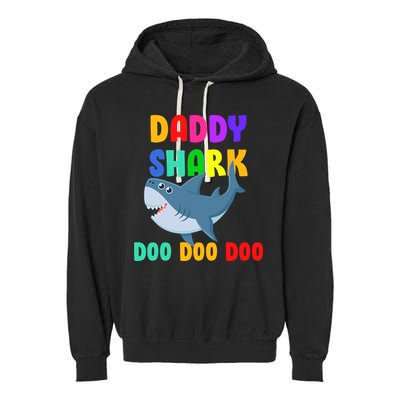 Colorful Daddy Shark Doo Doo Doo Garment-Dyed Fleece Hoodie