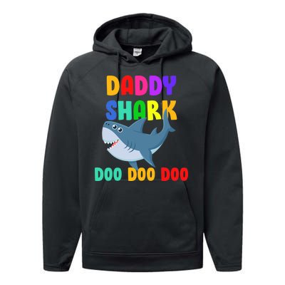 Colorful Daddy Shark Doo Doo Doo Performance Fleece Hoodie