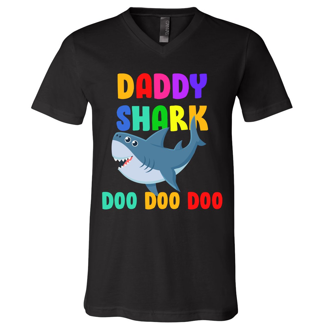 Colorful Daddy Shark Doo Doo Doo V-Neck T-Shirt