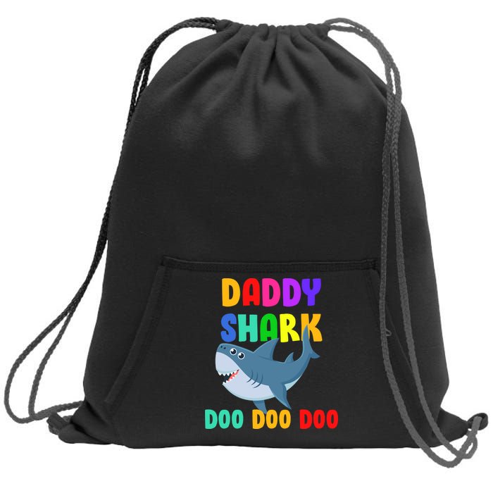 Colorful Daddy Shark Doo Doo Doo Sweatshirt Cinch Pack Bag