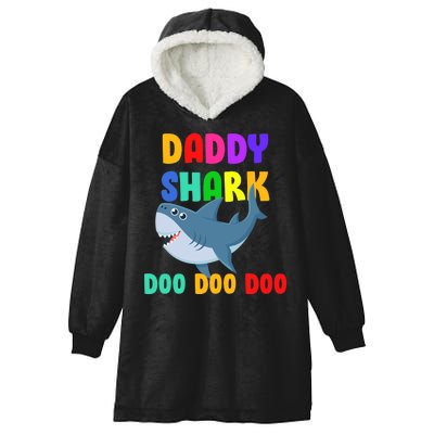 Colorful Daddy Shark Doo Doo Doo Hooded Wearable Blanket