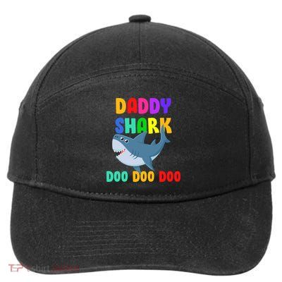 Colorful Daddy Shark Doo Doo Doo 7-Panel Snapback Hat