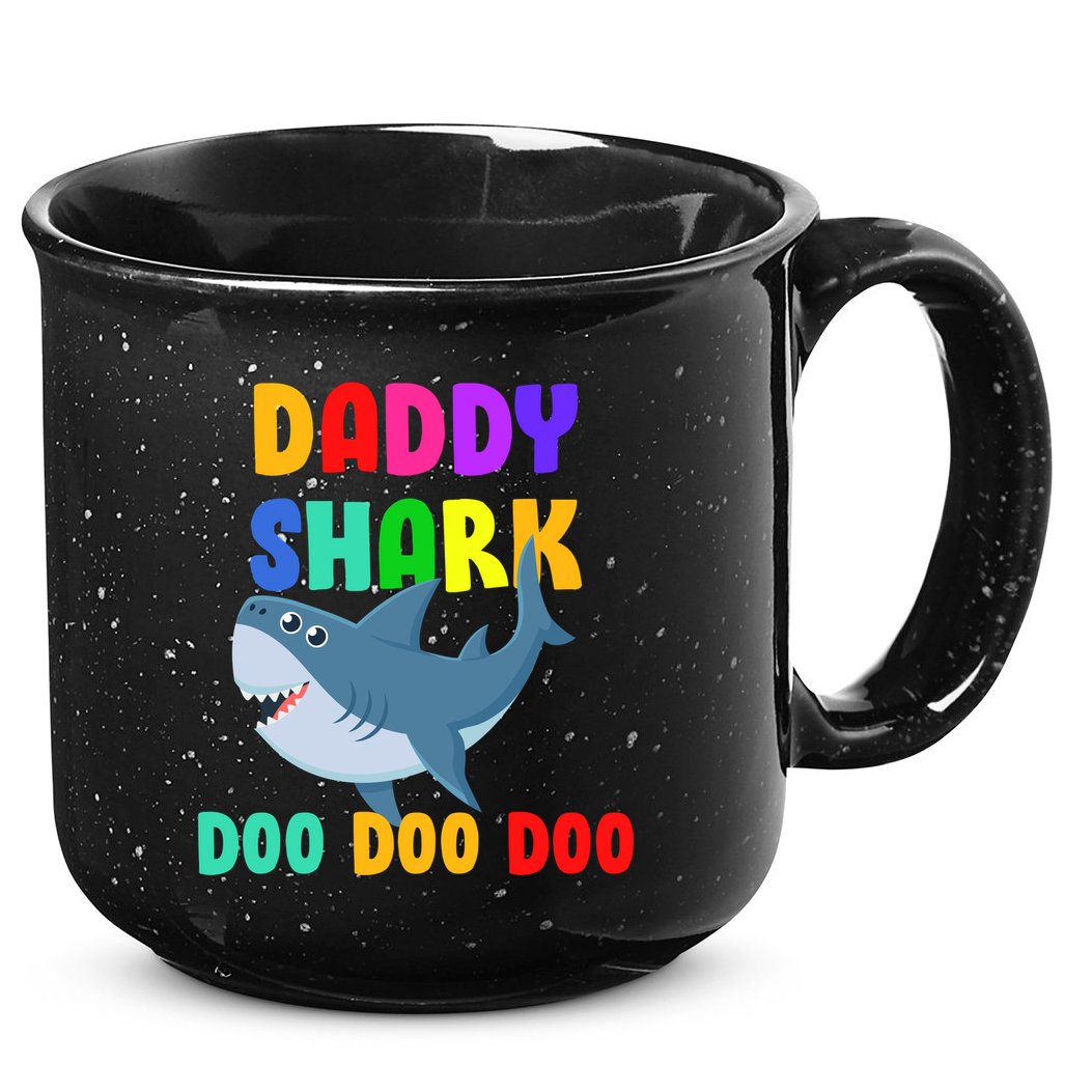Colorful Daddy Shark Doo Doo Doo 15oz Campfire Ceramic Mug