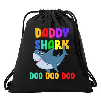 Colorful Daddy Shark Doo Doo Doo Drawstring Bag