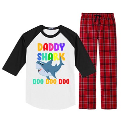 Colorful Daddy Shark Doo Doo Doo Raglan Sleeve Pajama Set