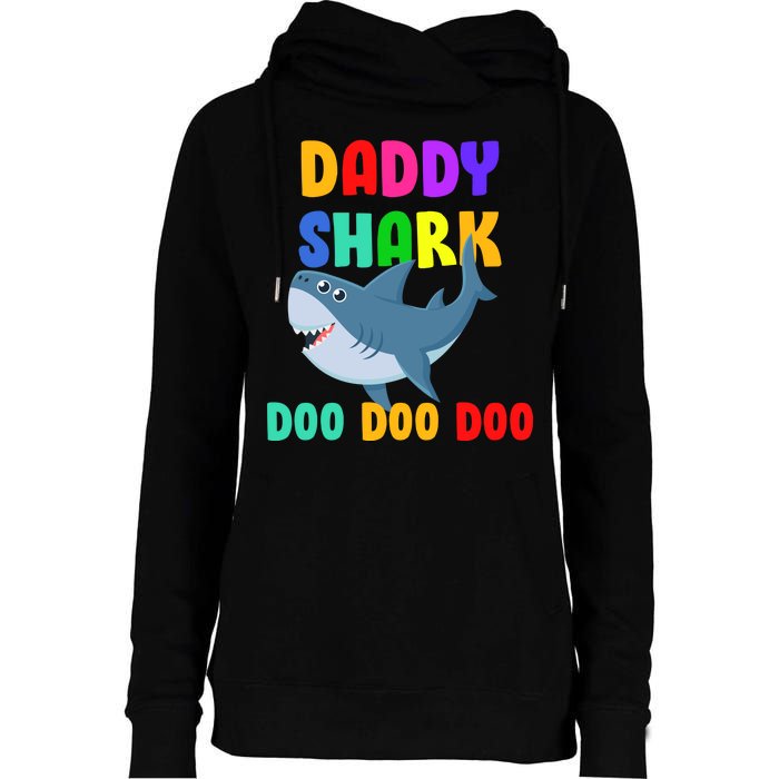 Colorful Daddy Shark Doo Doo Doo Womens Funnel Neck Pullover Hood