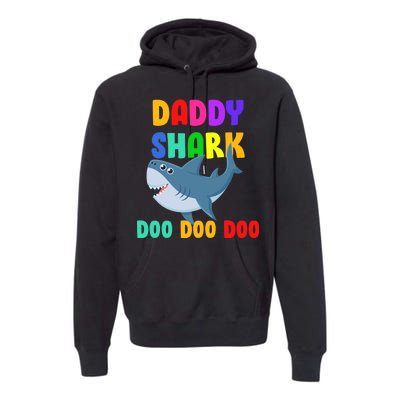 Colorful Daddy Shark Doo Doo Doo Premium Hoodie