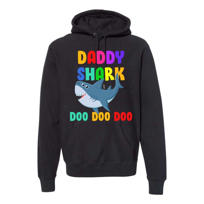 Colorful Daddy Shark Doo Doo Doo Premium Hoodie