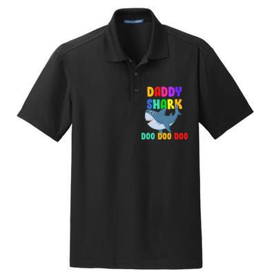 Colorful Daddy Shark Doo Doo Doo Dry Zone Grid Polo