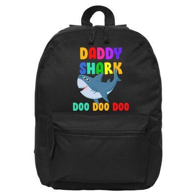 Colorful Daddy Shark Doo Doo Doo 16 in Basic Backpack