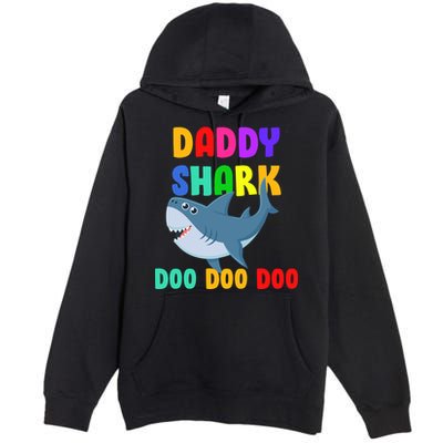 Colorful Daddy Shark Doo Doo Doo Premium Pullover Hoodie