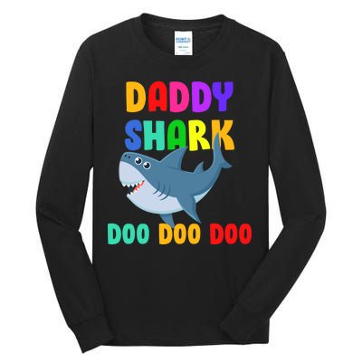 Colorful Daddy Shark Doo Doo Doo Tall Long Sleeve T-Shirt